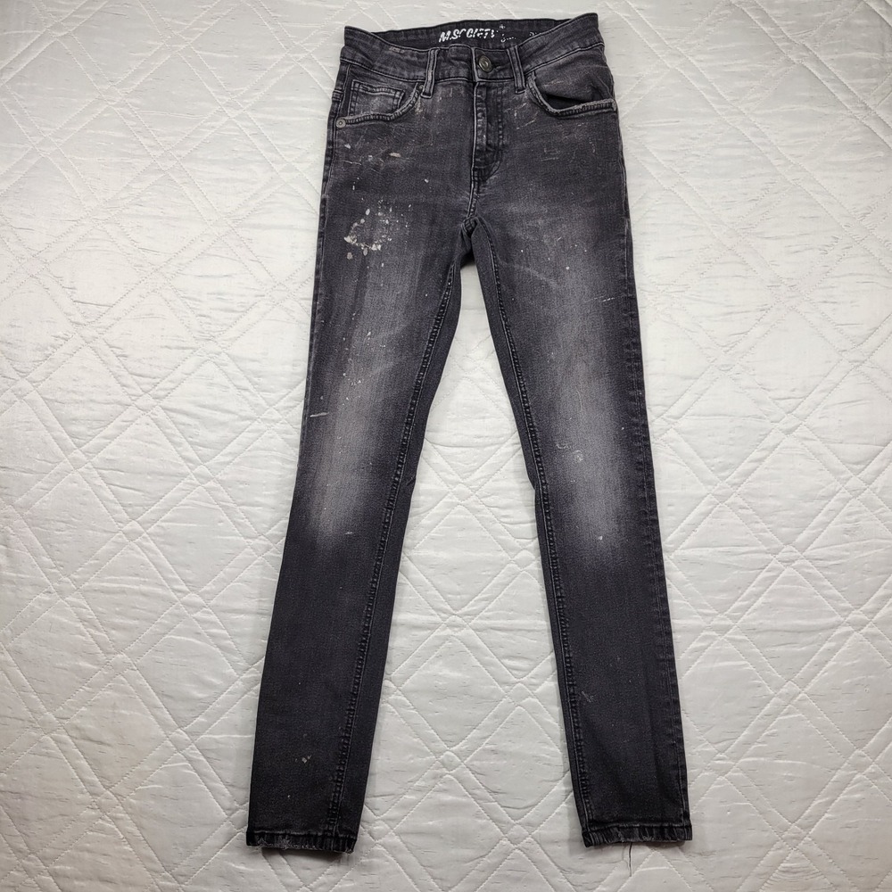 M. Society black distressed and stained skinny jeans size 28X30